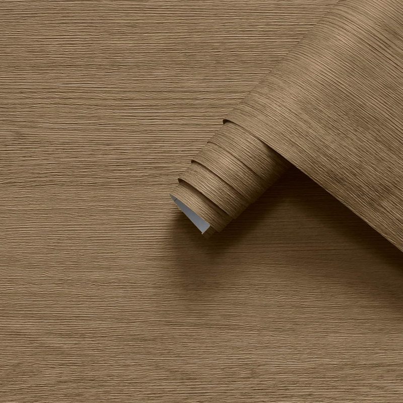 Papier peint auto-adhésif pelucheux de pelouse pour décoration intérieure - brun rétro imperméable 16 x 354 pouces