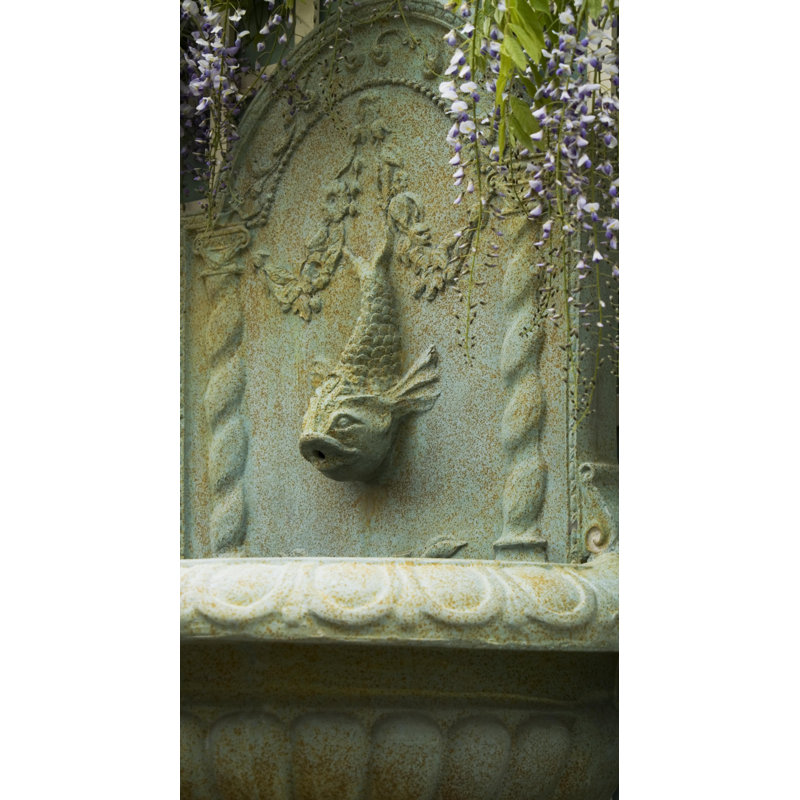 Ontonagon Hand Crafted Weather Resistant Wall Fountain Fountain, Bronze Verdigris