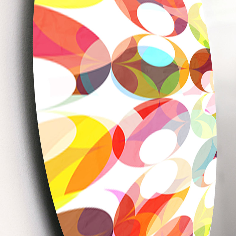 Motif abstrait avec cercles colorés - ensemble de décoration murale moderne en métal