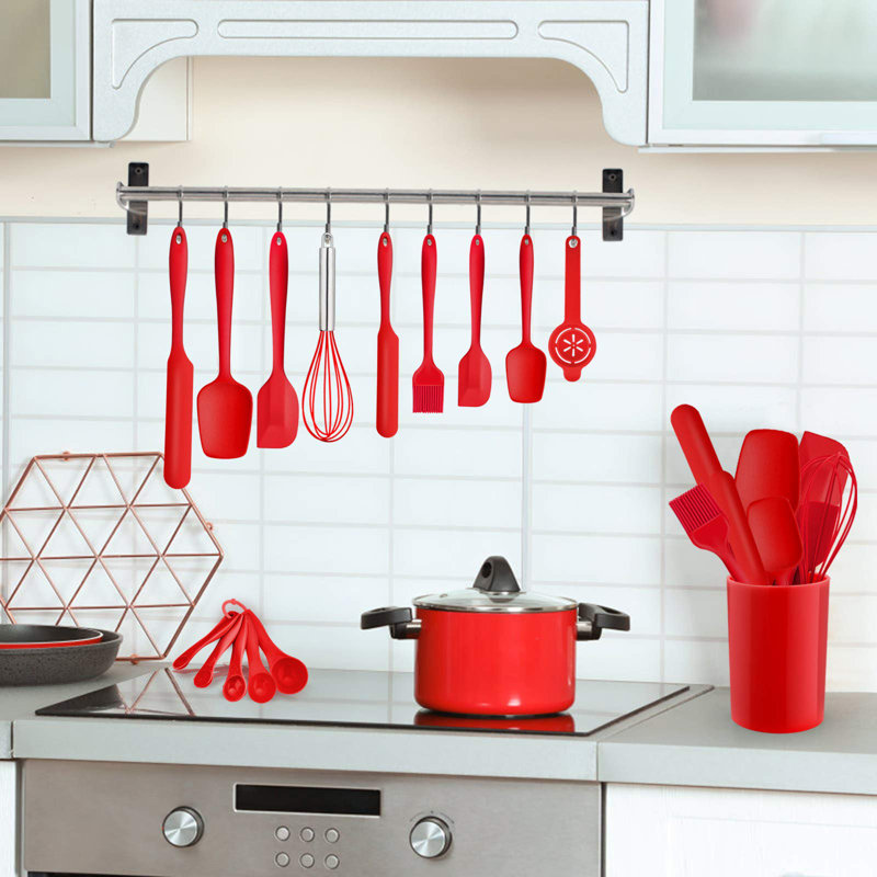 Belfry Kitchen Whipton 15 Utensil Set, Red