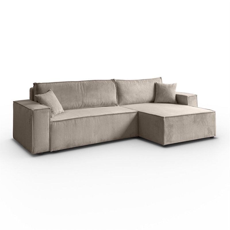 Raaya 4 Seater Corduroy Sofa Bed, Beige
