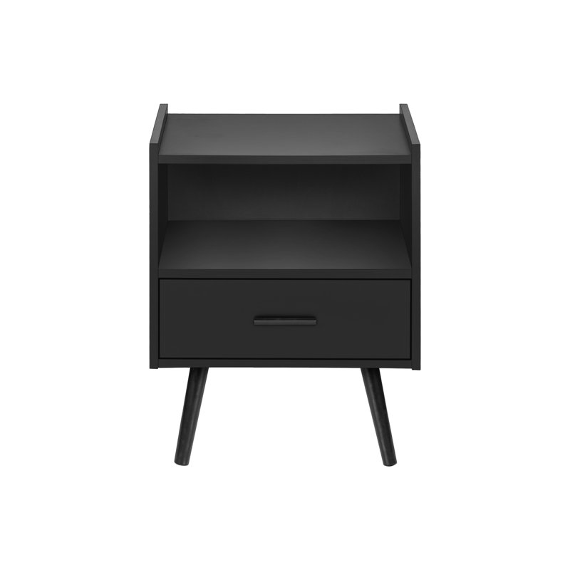 Table d'appoint, table d'appoint, table de bout, tiroir de rangement, table de chevet, chambre à coucher, Noir