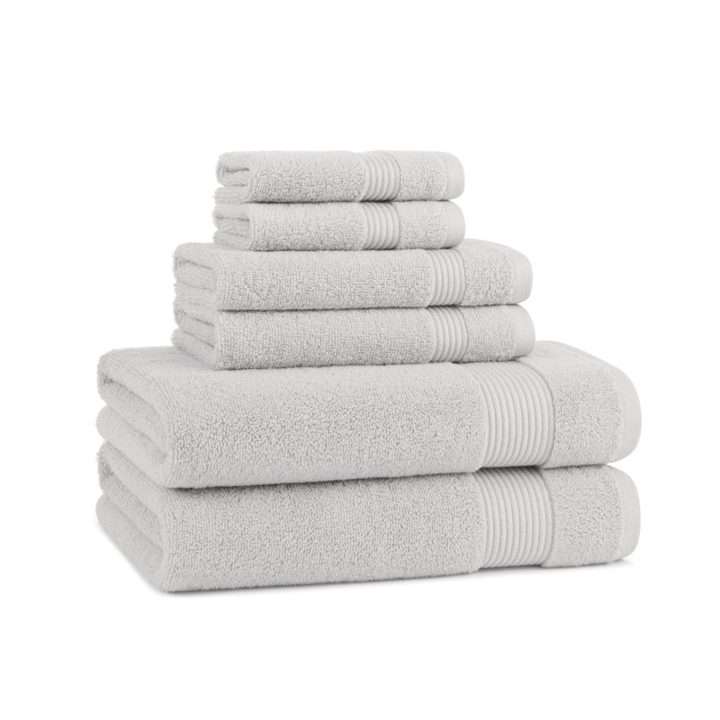 Brendle 6pc Bath Towel Set, Titanium Gray