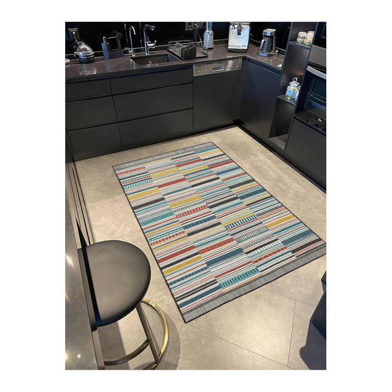 Tapis tissé à rayures, Rectangle 2 pi 4 po x 4 pi