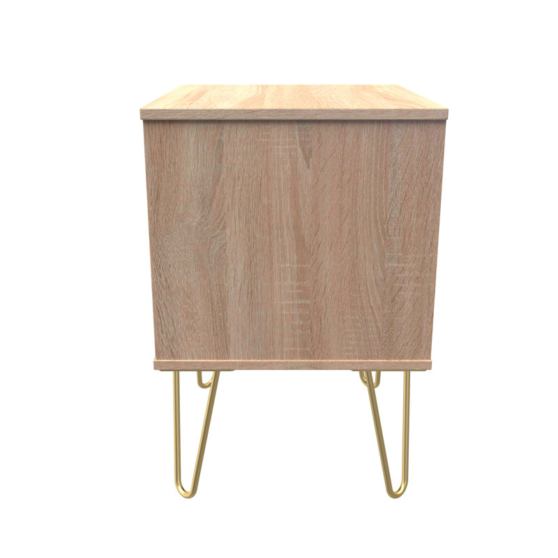 Beranda 45cm W Manufactured Wood Bedside Table, Bardolino Oak