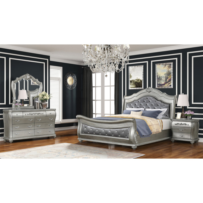 Miroir Destiny de style traditionnel avec cadre en bois