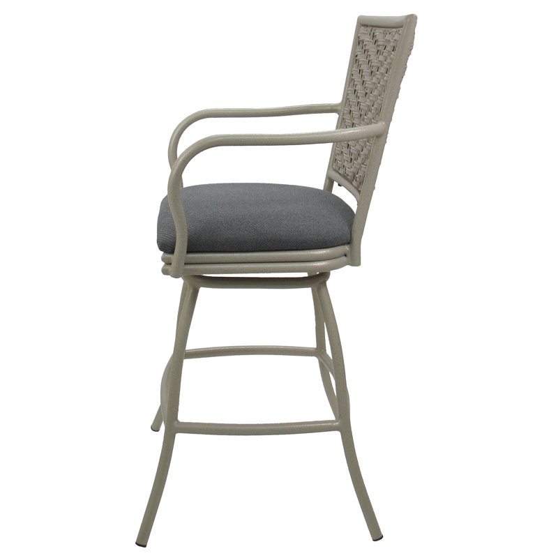 Tabouret de bar d'extérieur, Lin gris foncé, 30"