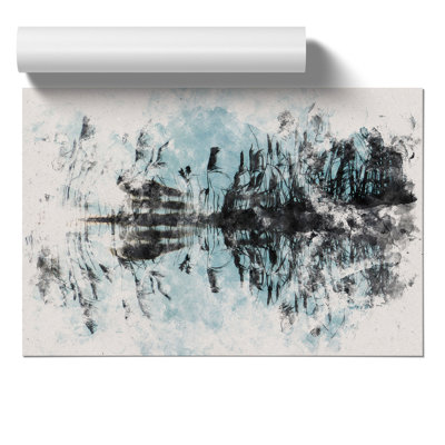 Reed Pond Watercolour - Frameless Print