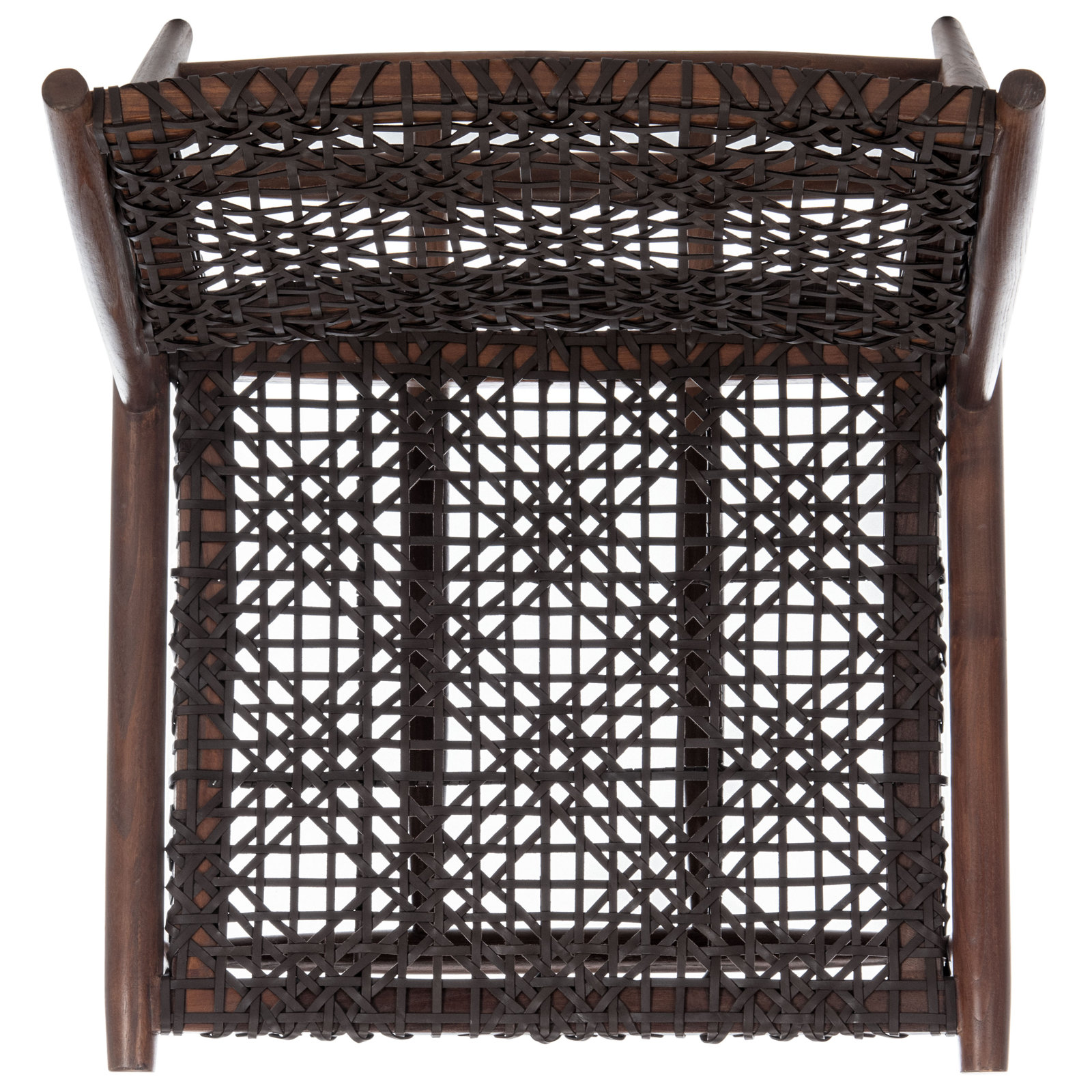 Kazbah Upholstered Side Chair, Brown Genuine Leather/Brown Legs