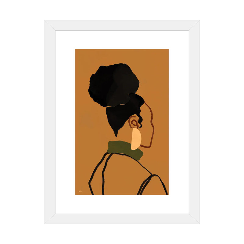 Gina par Bria Nicole-impression d’art graphique, H 24 po x l 16 po x P 1 po, Papier encadré blanc, Blanc