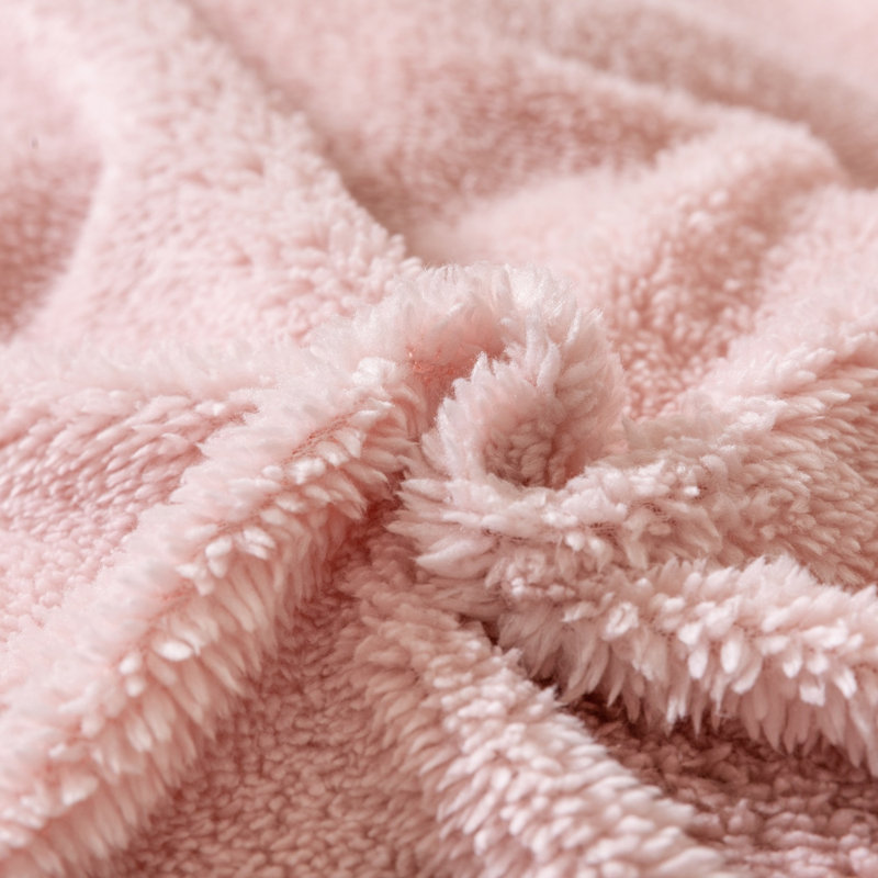 Teddy Fleece Duvet Cover set, Single - 1 Standard Pillowcase, Pink