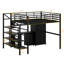 Lit mezzanine en métal avec ensemble de table et armoire Jaquelin