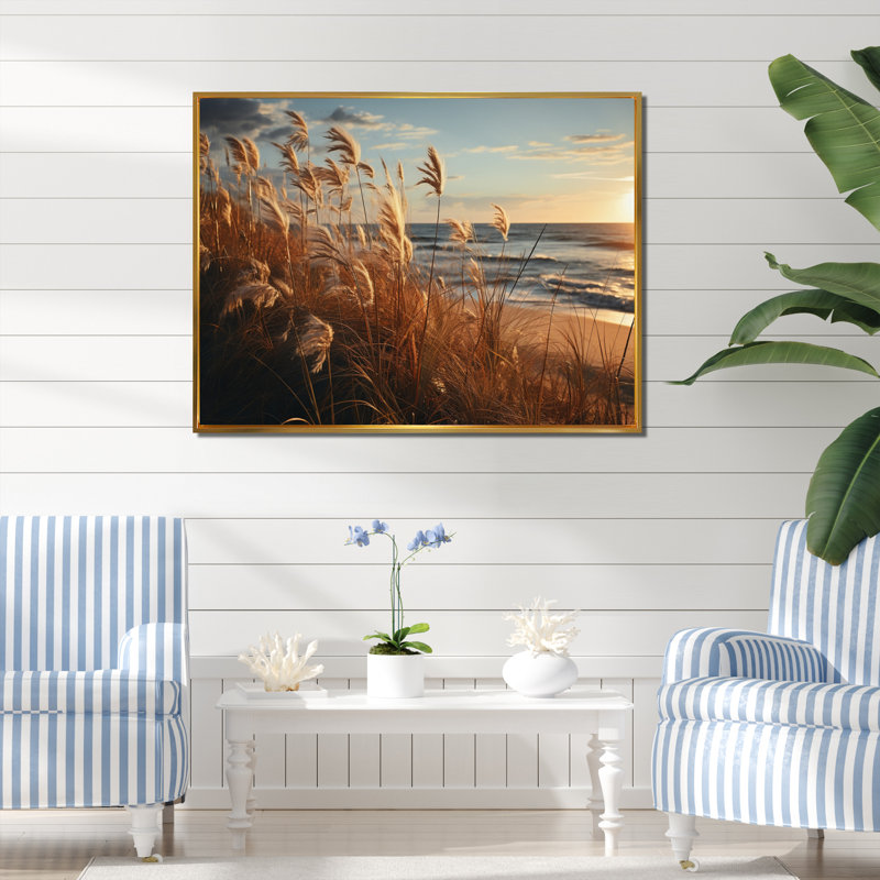 Plage, plage, sable, Sunkissed Sands I - Nautique et plage, art mural, salon, H 34 po x l 44 po x P 1,5 po