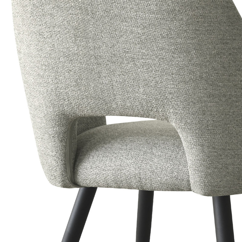 Upholstered Fabric Dining Arm Chairs (Set of 4), Heather Gray
