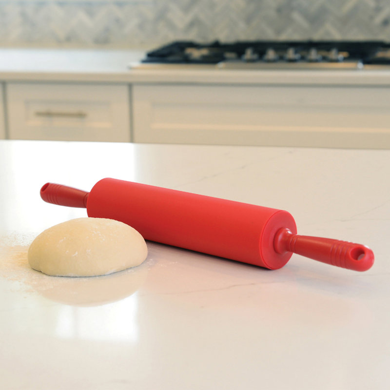 Better Houseware Silicone Rolling Pin, Red