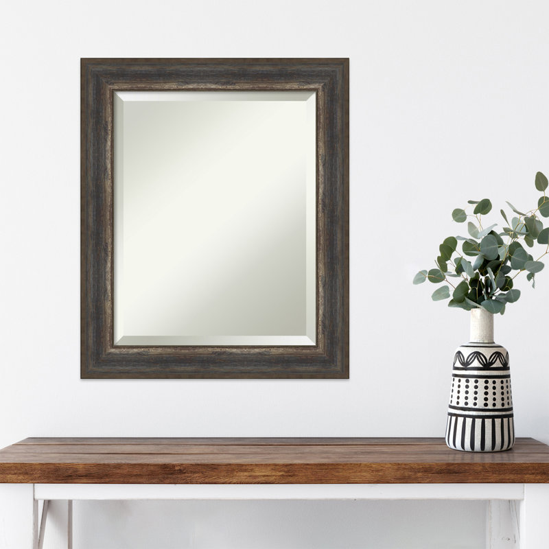 Ekko Flat Wall Mirror, 24.5" x 20.5", Dark Gray