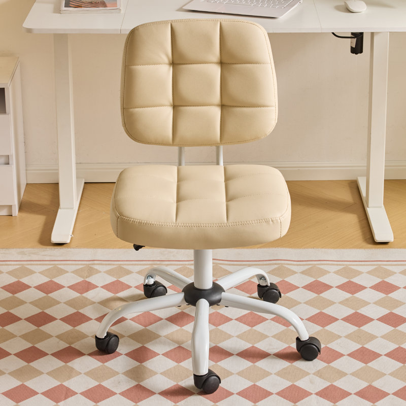 Chaise de bureau 22,1 po, Blanc laiteux, Blanc
