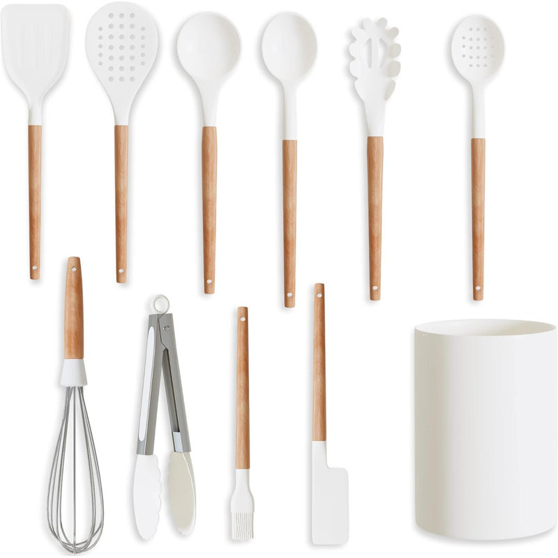 47-piece White Silicone Cooking Utensil Set