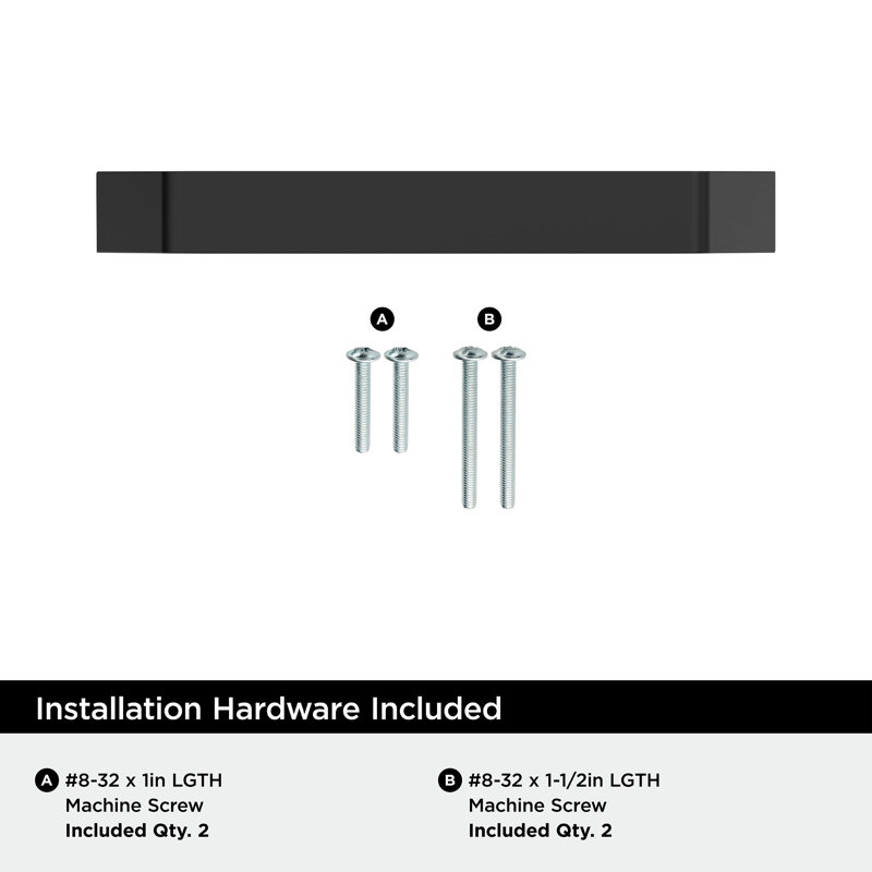 Poignée d'armoire Revolve - paquet de 25, Noir mat, 3 3/4"