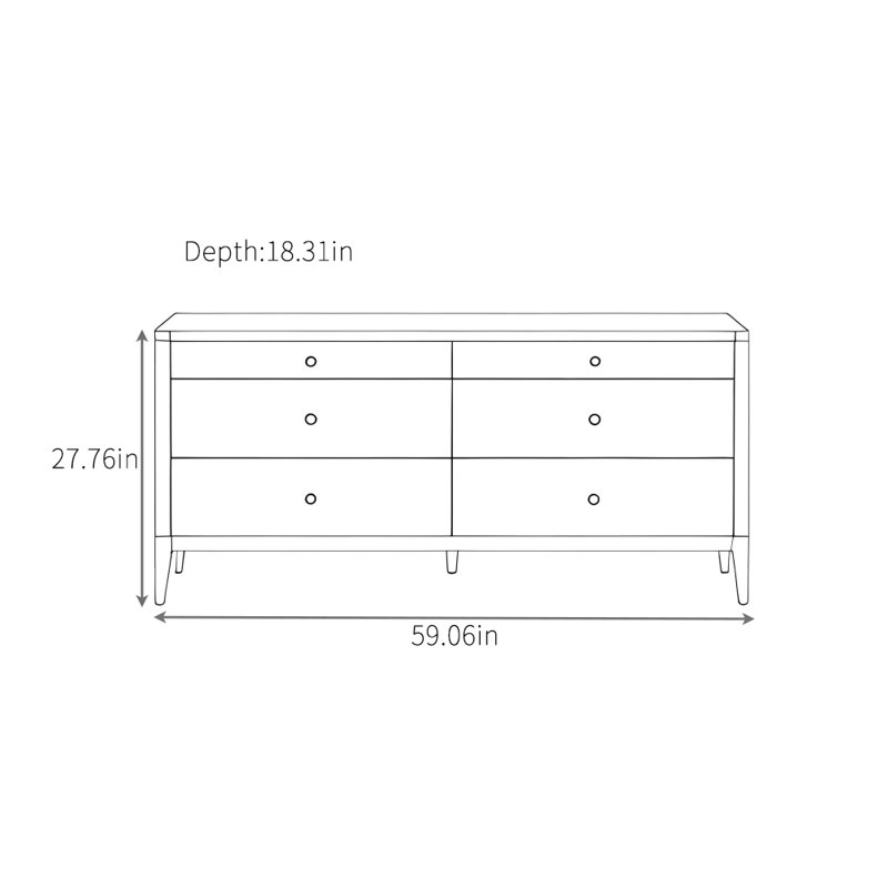 Home Six-Drawer Sideboard