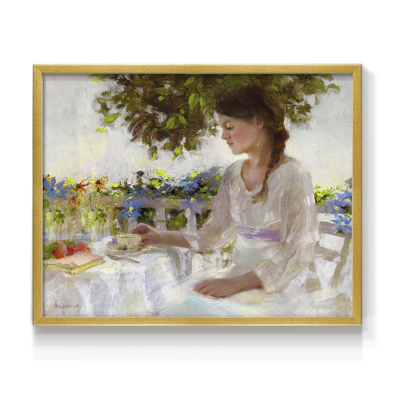 Garden Tea -Framed Print - Restickable, 16" H x 20" W