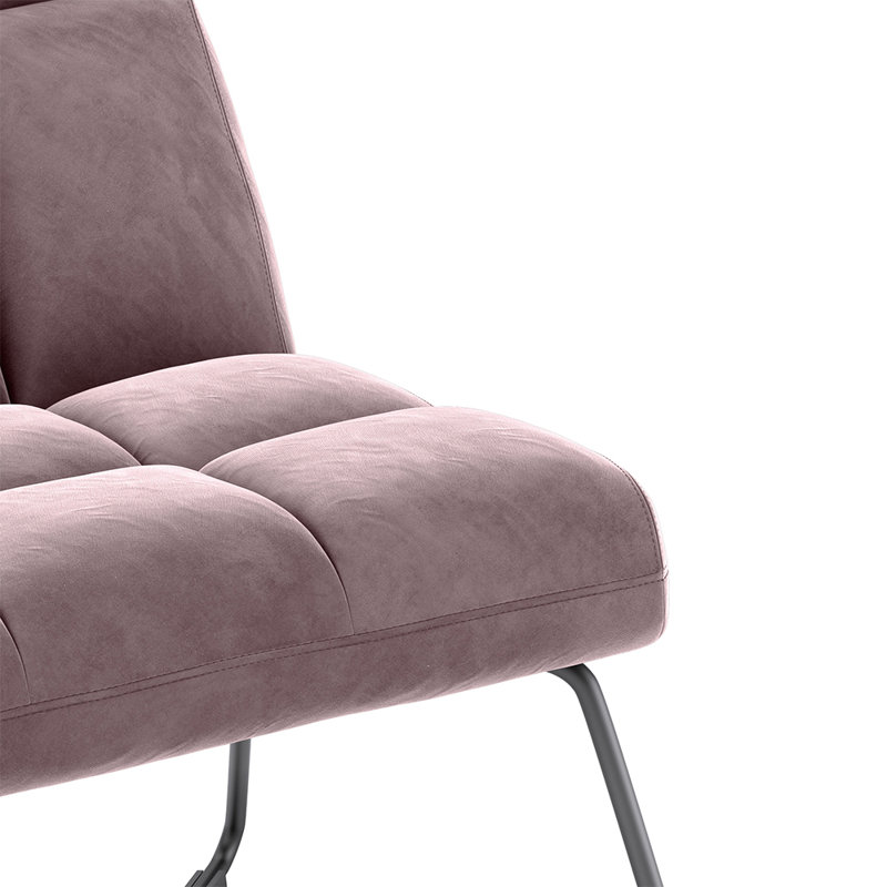 Artemis Upholstered Accent Chair, Powder Pink Velvet