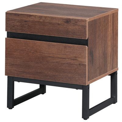 Aadam Modern End Table With 2 Drawers