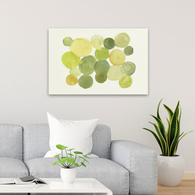 Cercles d'aquarelle verts II, cercle abstrait aquarelle minimaliste