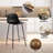 Modern Dining Table Set For 2, 3 Piece Dinette With Black Pp Barstools For Home, Apartment, Black Wood Top, Black Base-118608770-118608775-118608771