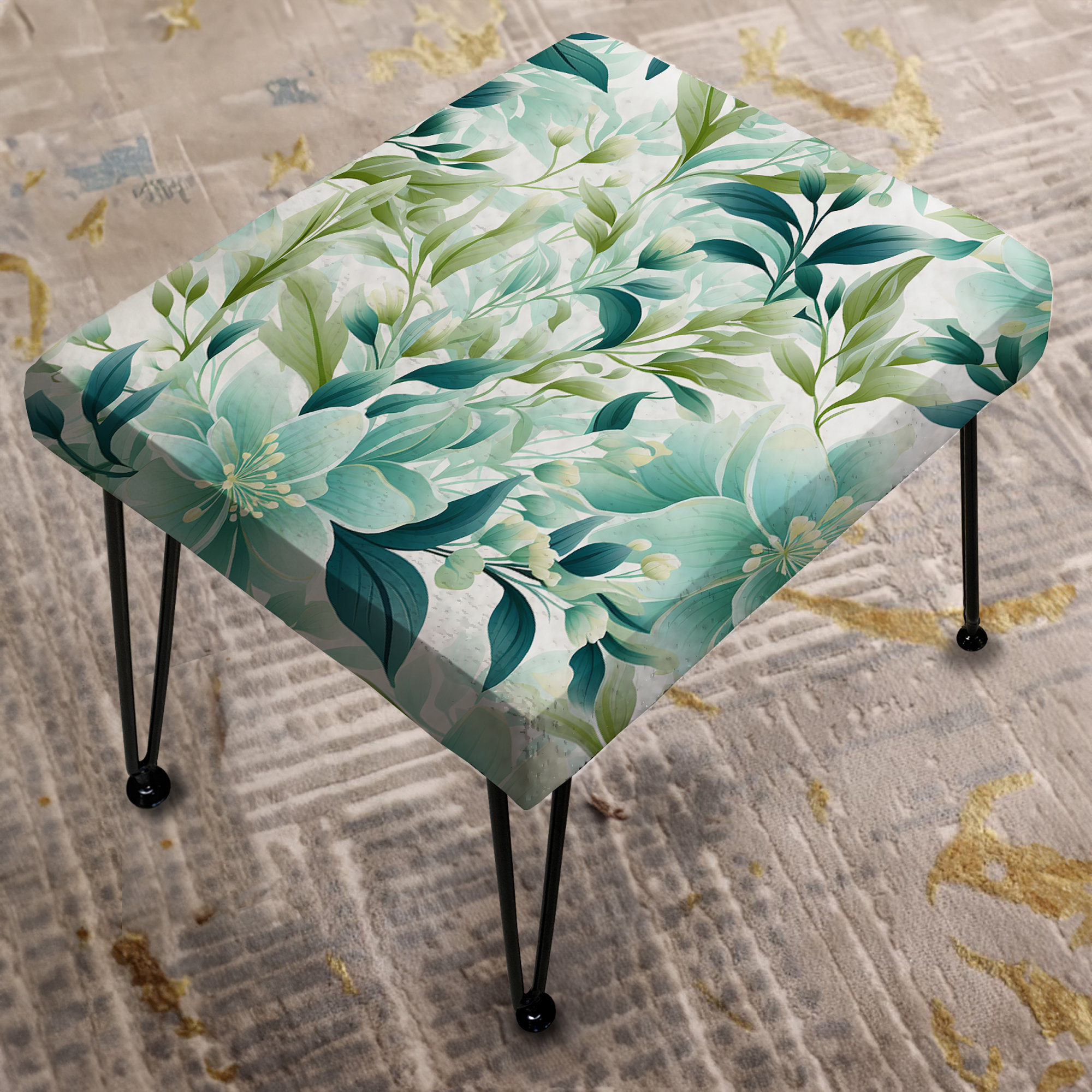 Design Art Oceanic Foliage Botanical Pattern V - Tropical Rectangle ...