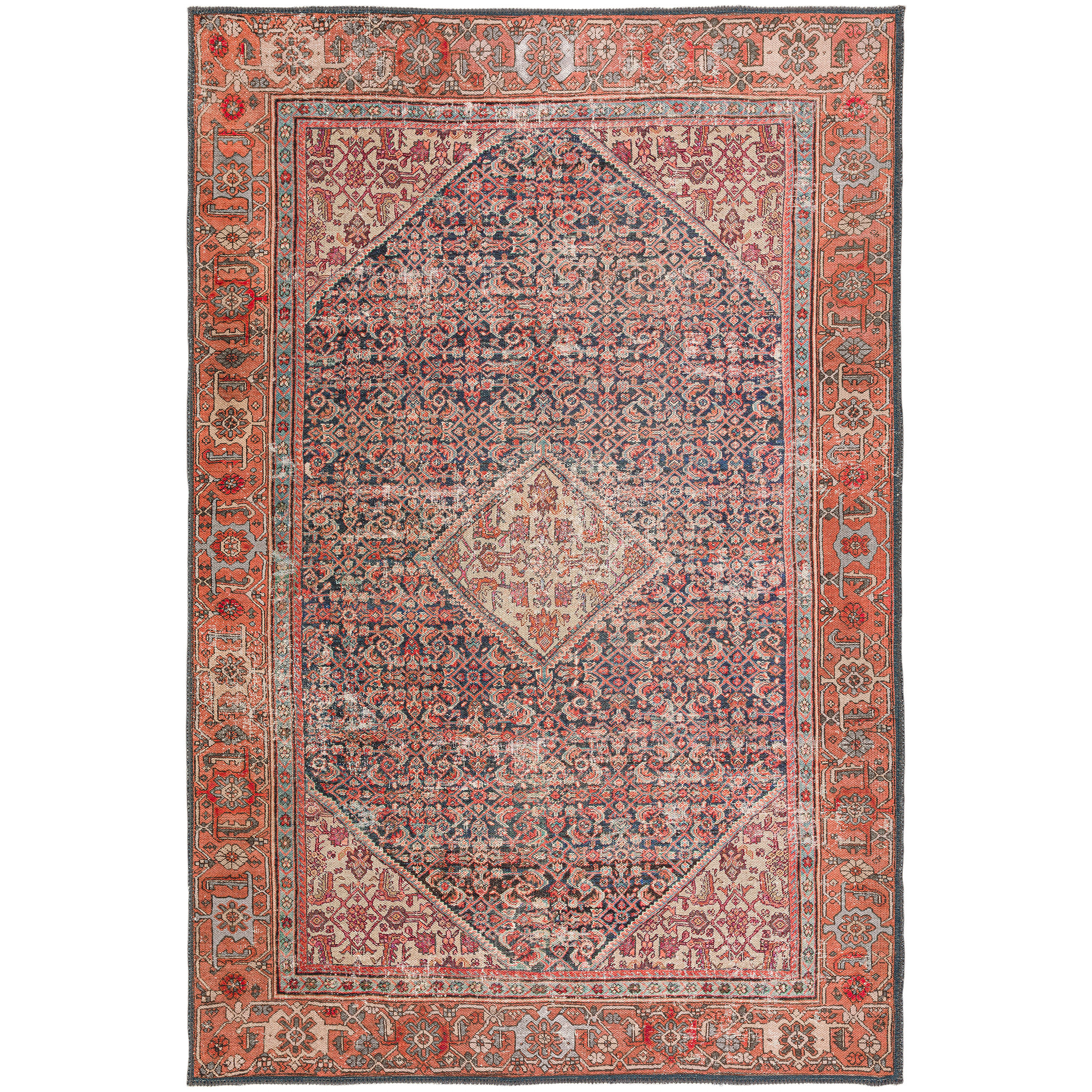 Bungalow Rose Velizar KA4 Ink Rug | Wayfair