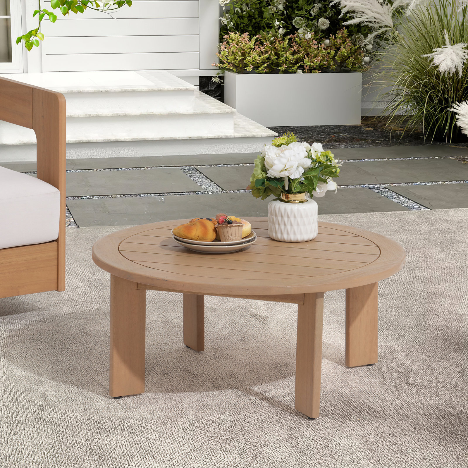Frances 32" Eucalyptus Patio Table
