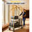 1300 Lbs Hotel Luggage Cart - Brushed Stainless Steel Bellman Trolley