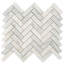 Asian Statuary 1x3 Herringbone Polished Marble Mosaic Tile
