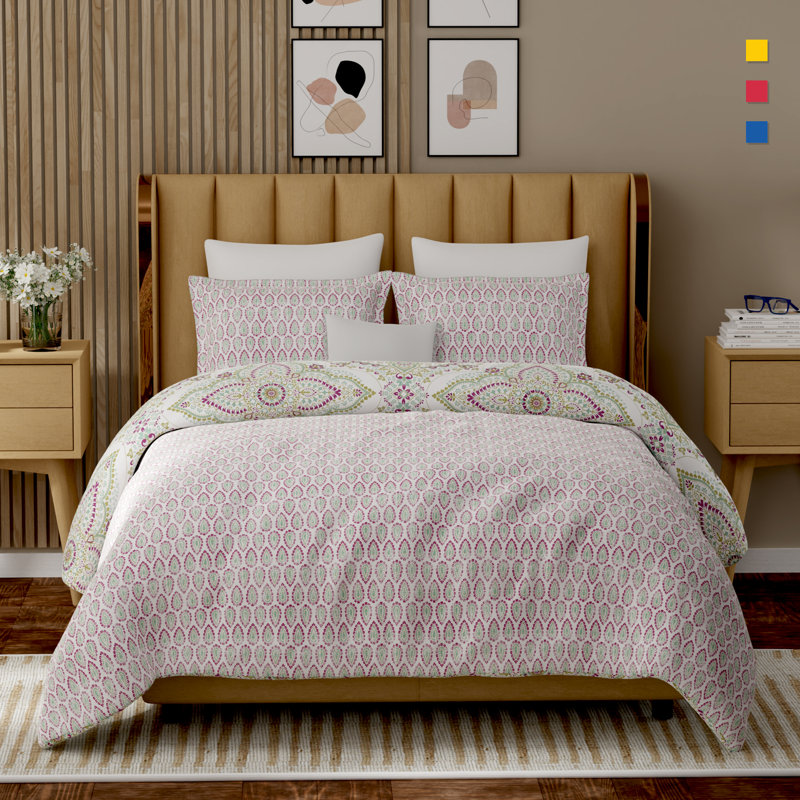 Ensemble de housse de couette 100% coton couleur percale 3 pièces Color Sense, Jaipur abstrait