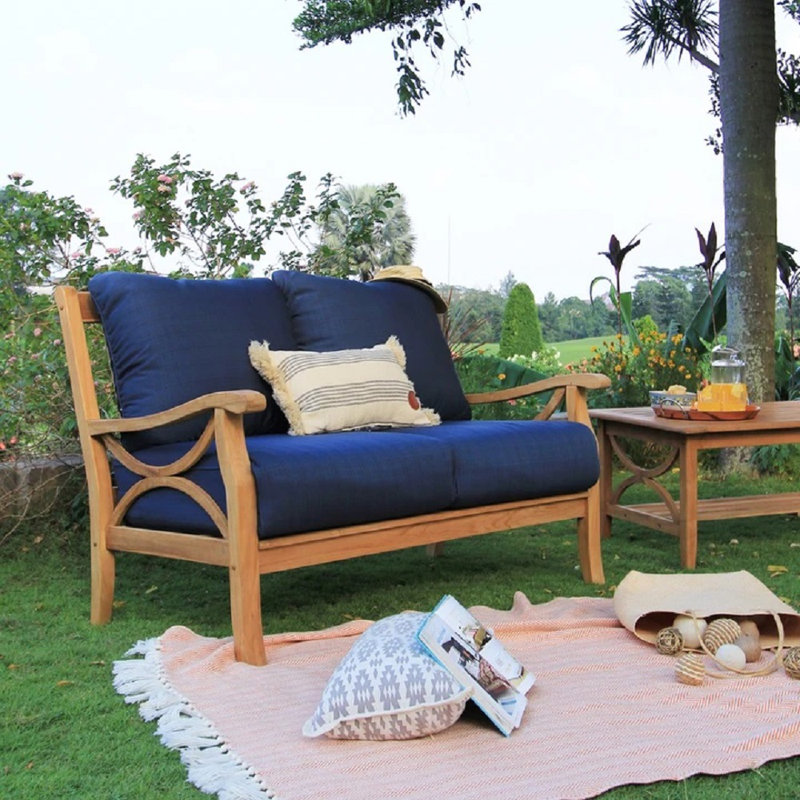 Causeuse en teck avec coussins 52 po Brunswick, Performance marine, Naturel