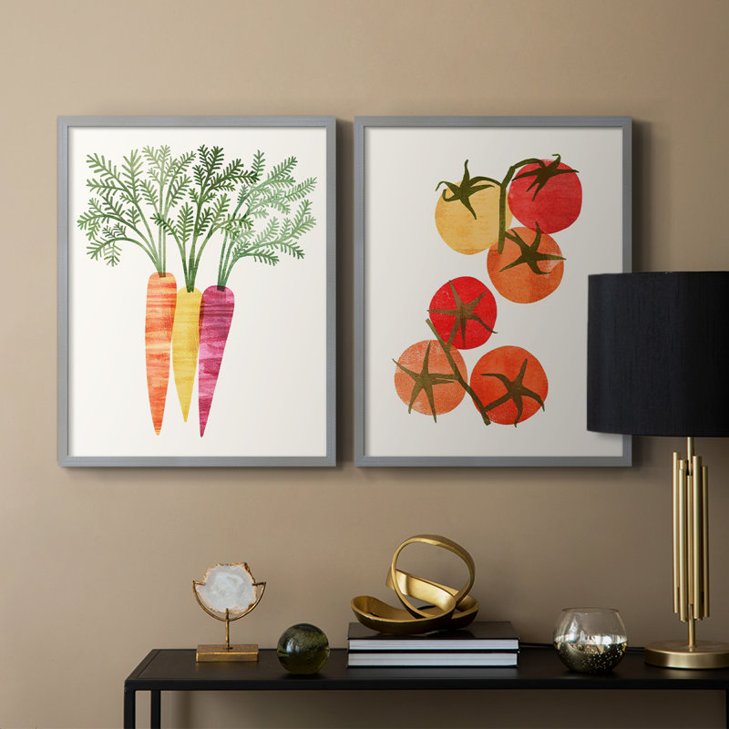 Organic Veg III - reproduction encadrée de qualité supérieure - prête à être accrochée - aucun clou requis - aucun clou requis