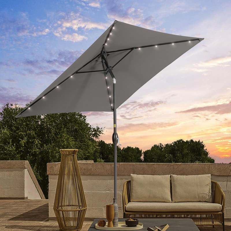 Parasol de marché carré 78 po Rukhsaar, Gris