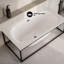 Baignoire autoportante Pierre 60 po, blanc lustré, cadre noir inclus