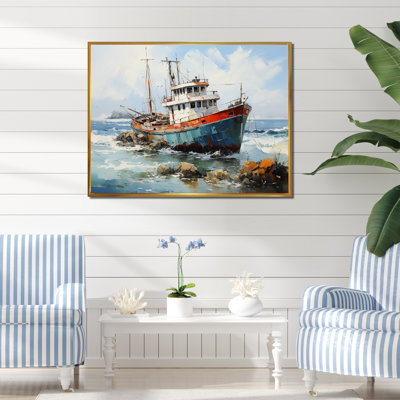 Nautique, bateau, pêche, aventure - Bateau côtier, art mural