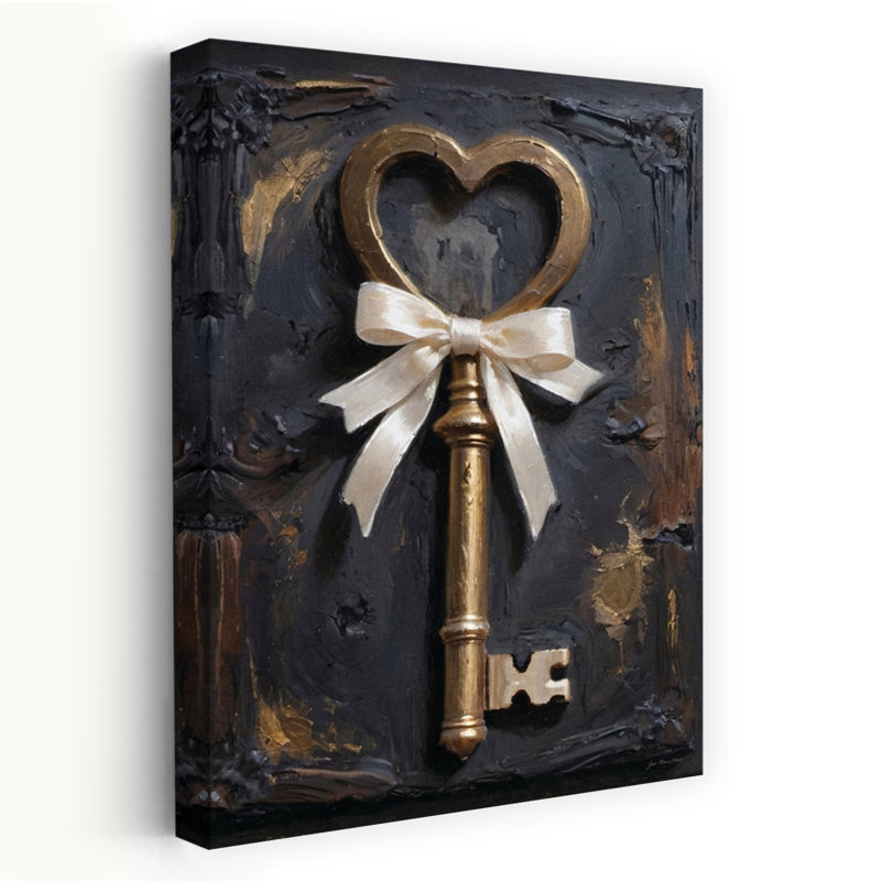 «Key To My Heart», art rétro rustique dramatique, H 24 po x l 16 po
