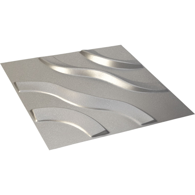 Panneau mural décoratif 3D l 11 7/8 po x H 11 7/8 po (couvre 0,98 pi2), Chrome brillant