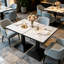 Marble Top Dining Table with Iron Base-2069069128
