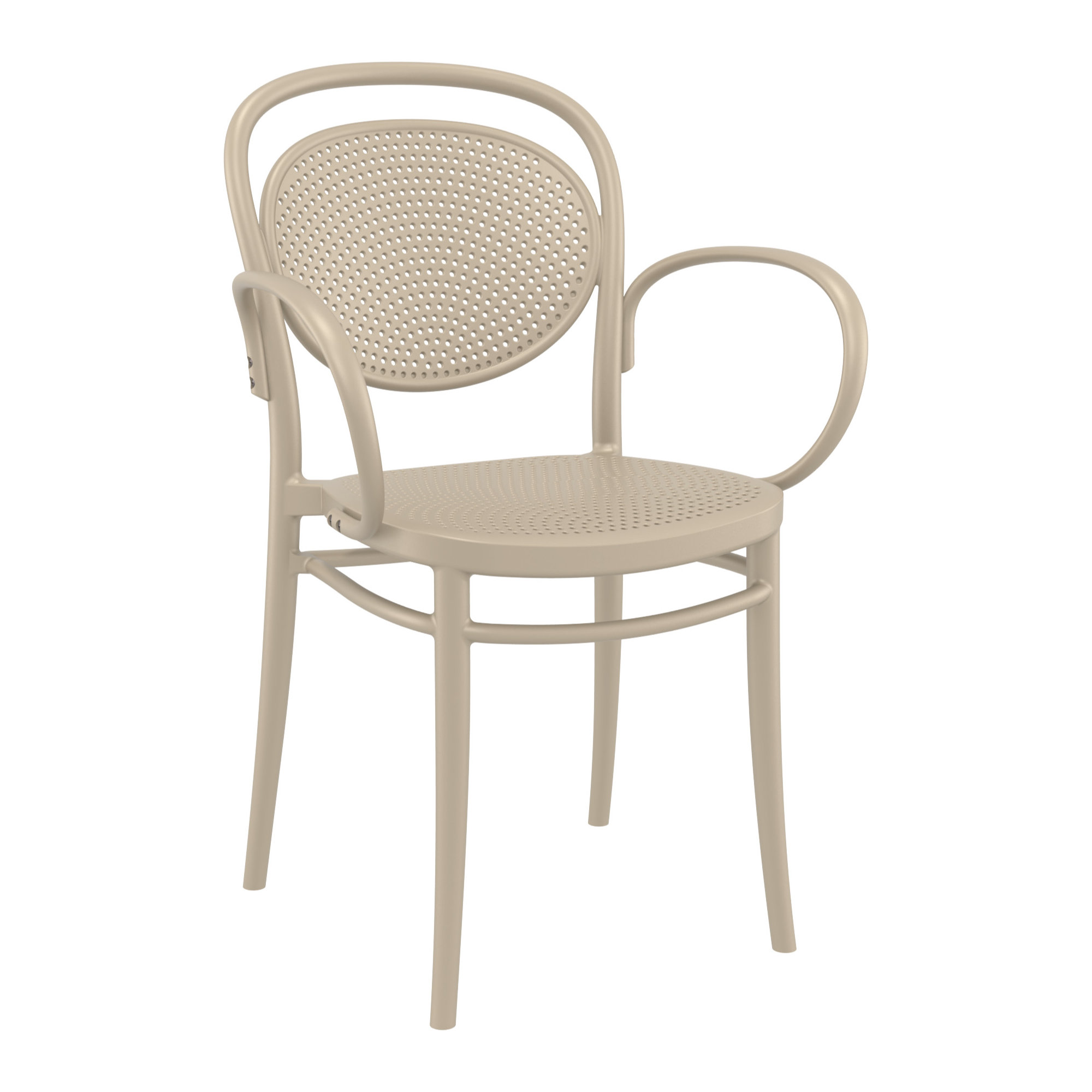 Farrah Marcel Armchair 5 Person Dining Set, Taupe