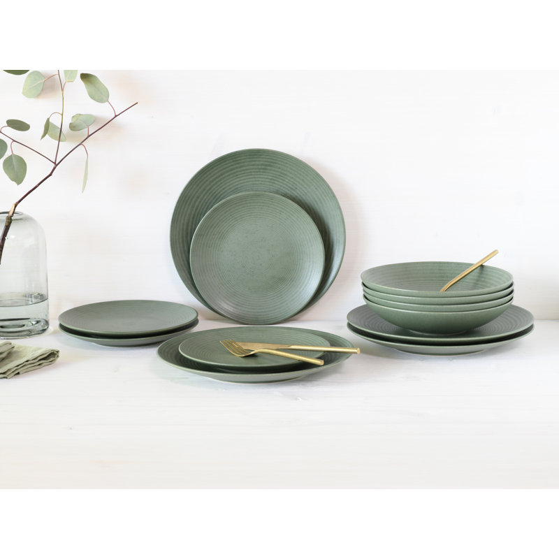 Catania Eukalyptus 12 Piece Dinnerware Set, Service for 4