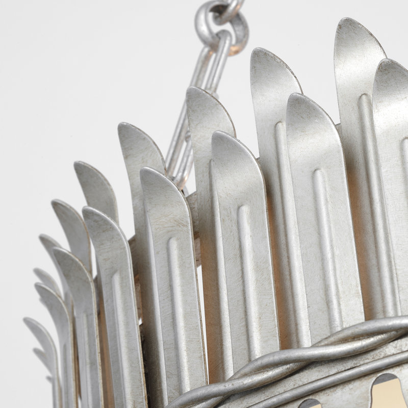 Leslie 3 - Light Chandelier, Burnished Silver Leaf