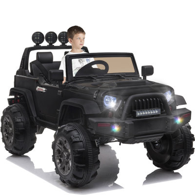 Kids Ride On Truck, 12v Battery Powered Electric Kids Ride On Car With Remote Control, Led Lights, Mp3 Player, Pink -  Kulamoon, KLM-PK001-BLK