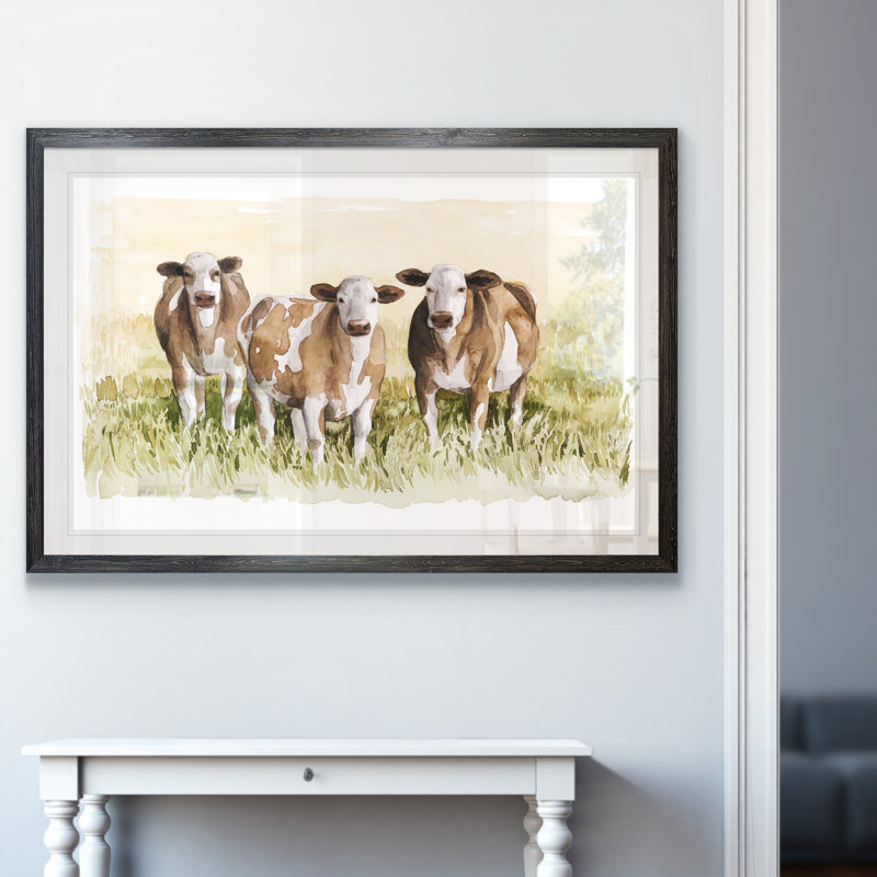 «Golden Graze I» par Paul Cezanne - reproduction d'art encadrée, H 22 po x l 30 po x P 2 po, Papier avec encadrement ébène