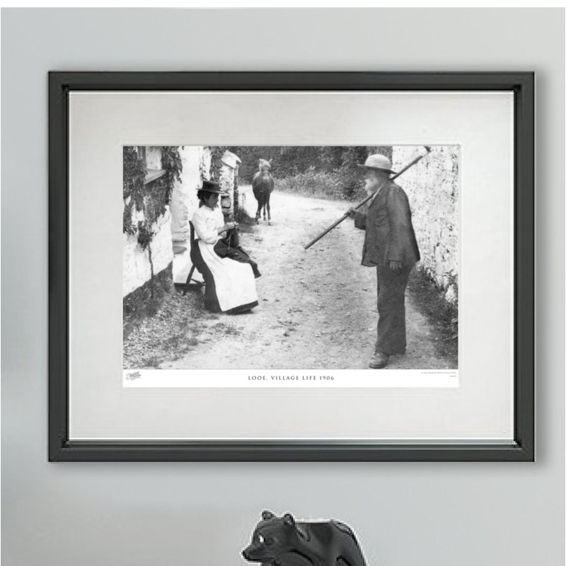 Looe, Village Life 1906 - Single Picture Frame Print, 45cm H x 60cm W x 2.3cm D