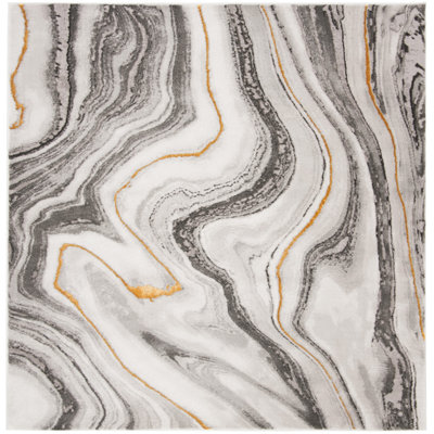 Tapis abstrait gris / doré Swindle